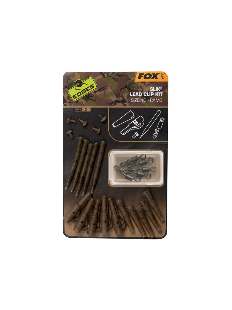 Набор для монтажа Безопасная Клипса FOX Edges Camo Slik Lead Clip Kit с классическим конусом, Размер быстросъема: 10, изображение 2 Набор для монтажа Безопасная Клипса FOX Edges Camo Slik Lead Clip Kit с классическим конусом, Размер быстросъема: 10, изображение 2