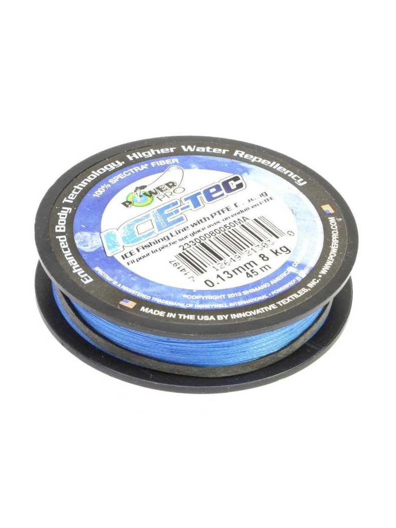 Леска плетёная Power Pro 45м Ice-Tec Blue 0,13/8кг, изображение 2