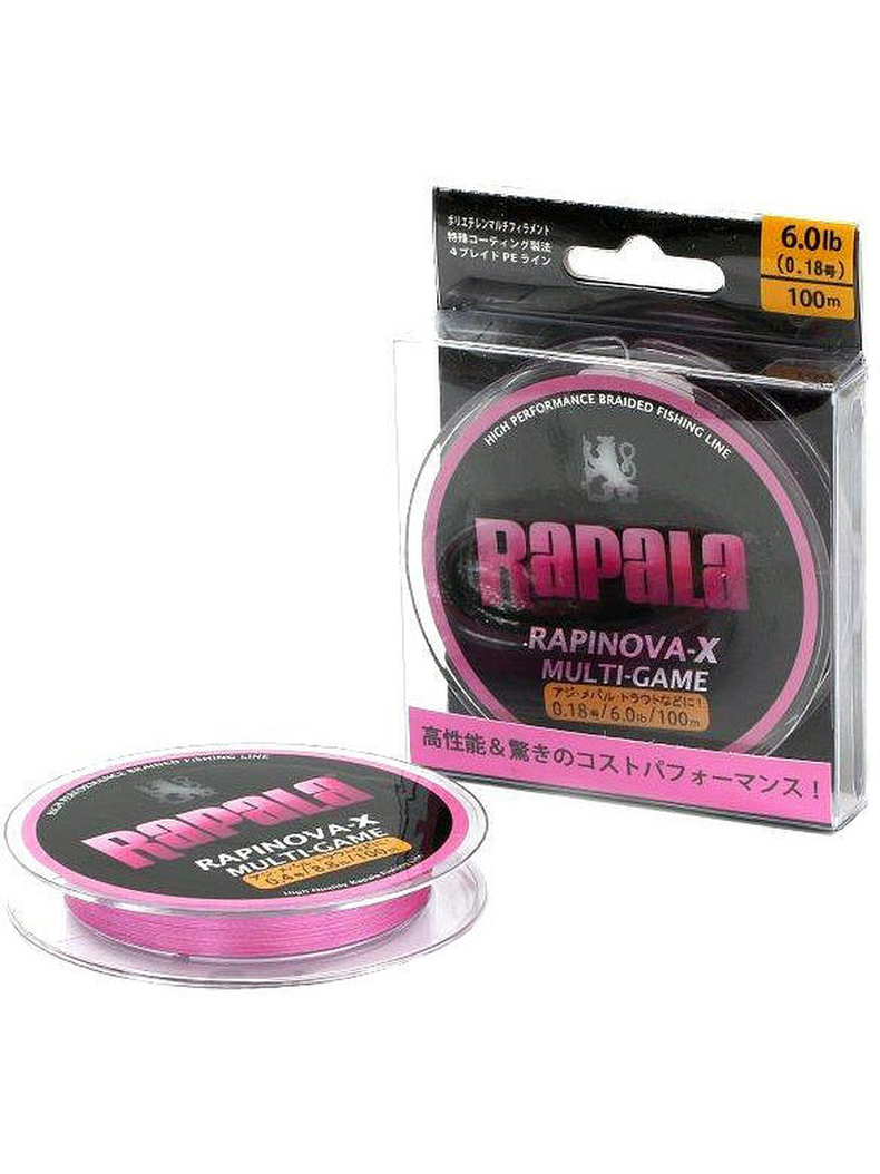 Леска плетёная Rapinova-X Multi Game 150м розовая, Диаметр: 0,12 мм