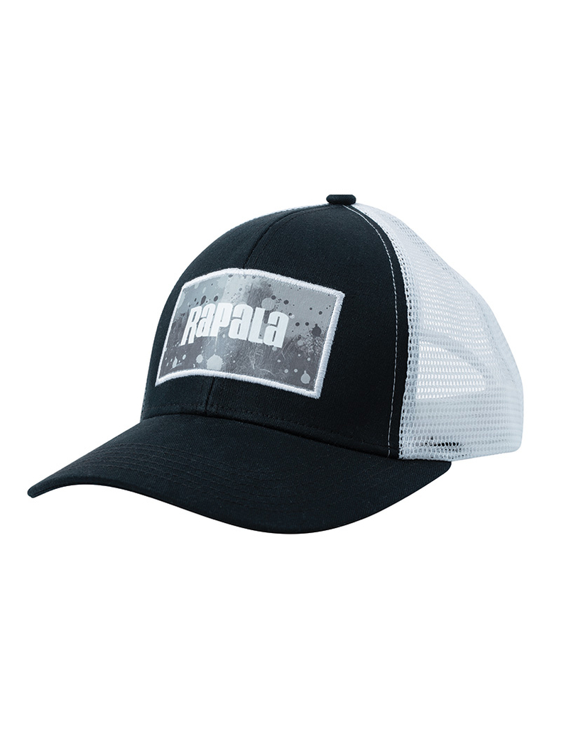 Кепка RAPALA чёрная c сеткой GREY Splash logo