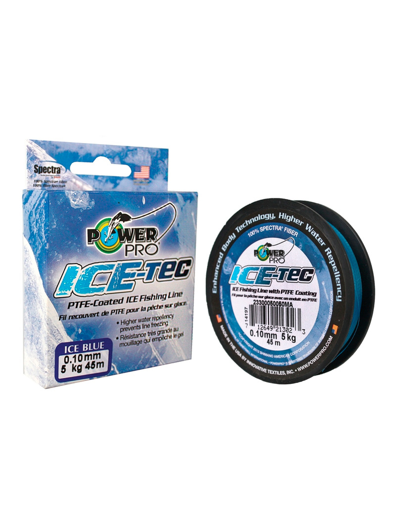 Леска плетёная Power Pro 45м Ice-Tec Blue 0,10/5кг