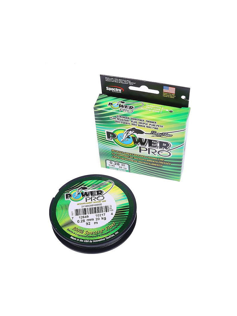 Леска плетёная Power Pro 92м зелёная, Диаметр: 0,28 мм