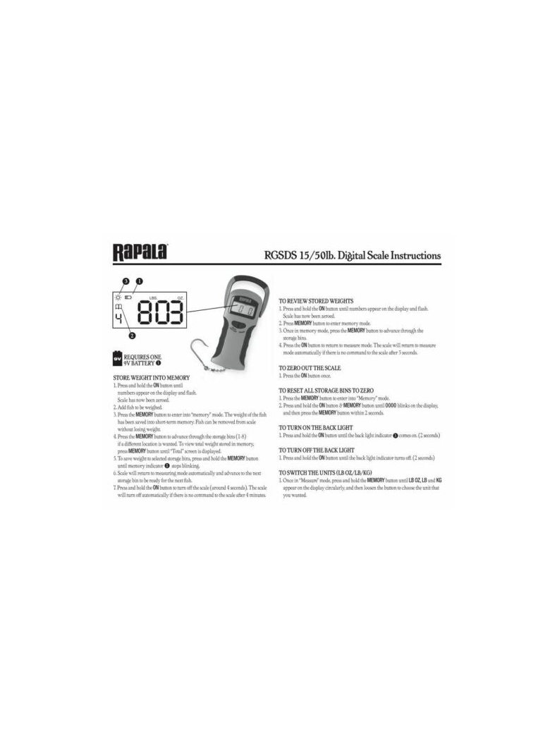 Электронные весы Rapala с памятью, изображение 3