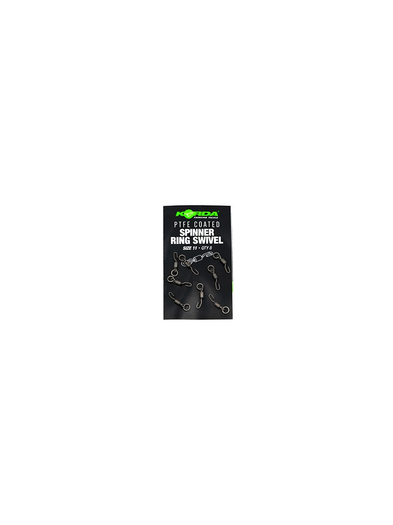 Вертлюг быстросъемный с кольцом Korda Spinner Ring Swivels №11 с покрытием из PTFE Вертлюг быстросъемный с кольцом Korda Spinner Ring Swivels №11 с покрытием из PTFE