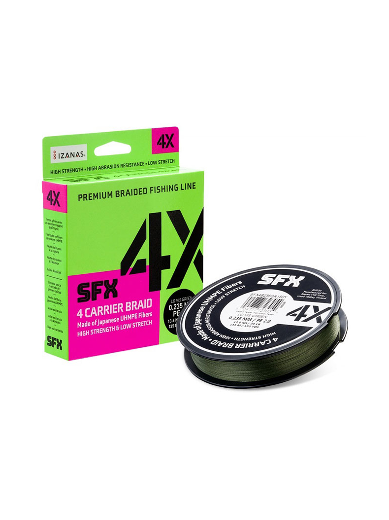 Леска плетеная Sufix SFX 4X зеленая 135м, Диаметр: 0.285 мм