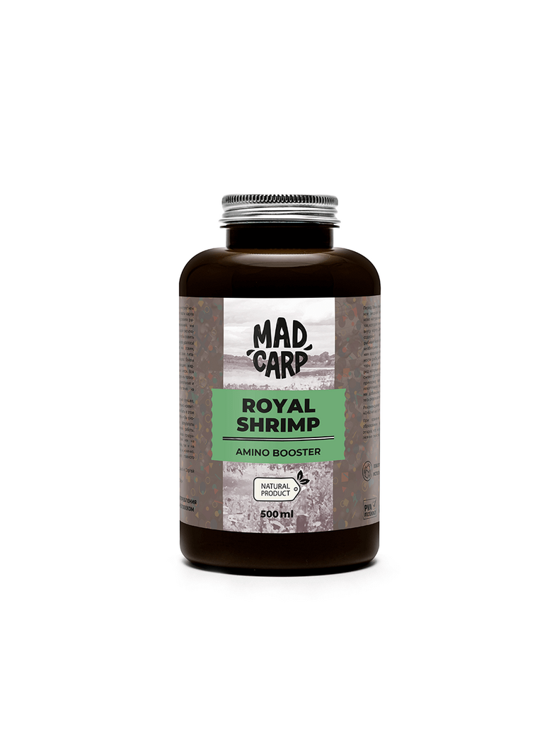 Амино бустер Mad Carp Baits ROYAL SHRlMP (Королевская Креветка), Объём: 500 мл Амино бустер Mad Carp Baits ROYAL SHRlMP (Королевская Креветка), Объём: 500 мл