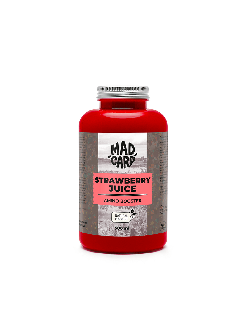 Амино бустер Mad Carp Baits STRAWBERRY JUlCE (Клубничный Сок), Объём: 500 мл Амино бустер Mad Carp Baits STRAWBERRY JUlCE (Клубничный Сок), Объём: 500 мл