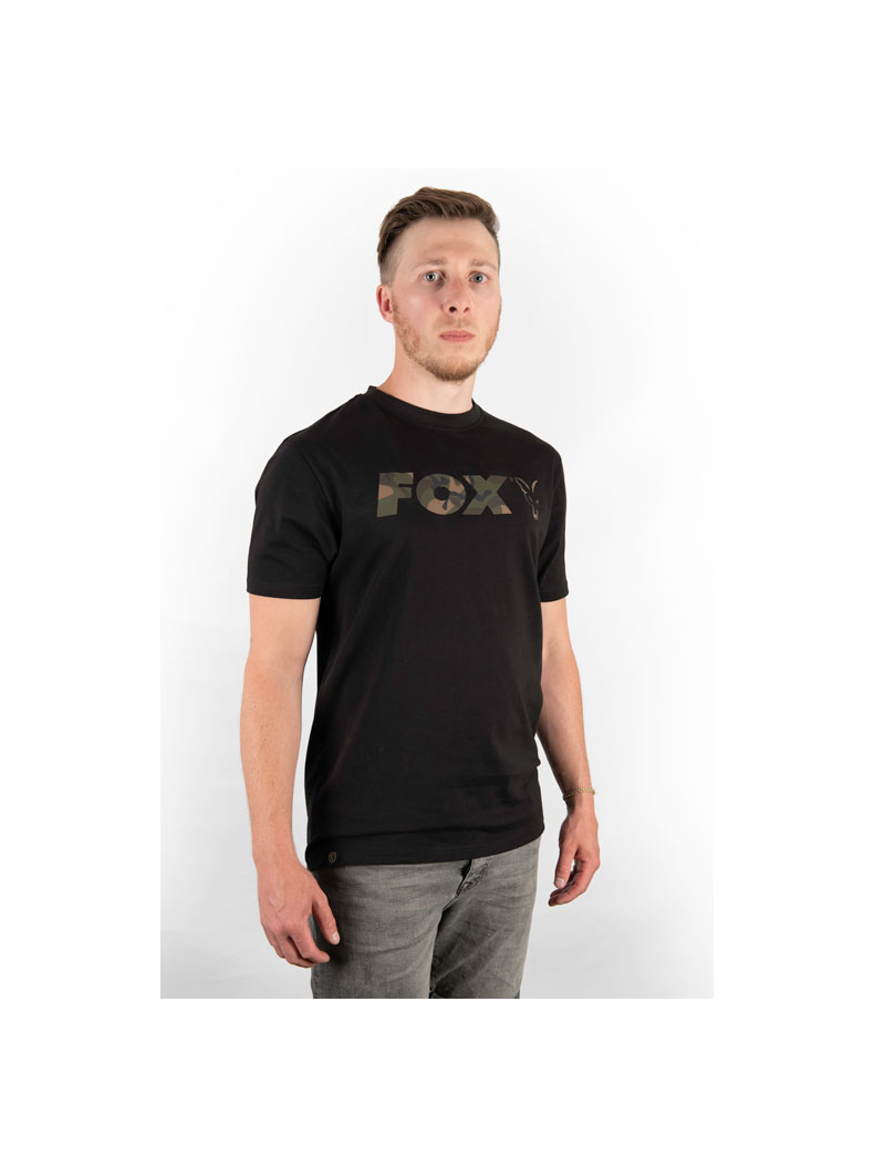 Футболка FOX Black/Camo Chest Print T-Shirt, Размер: M, изображение 2 Футболка FOX Black/Camo Chest Print T-Shirt, Размер: M, изображение 2