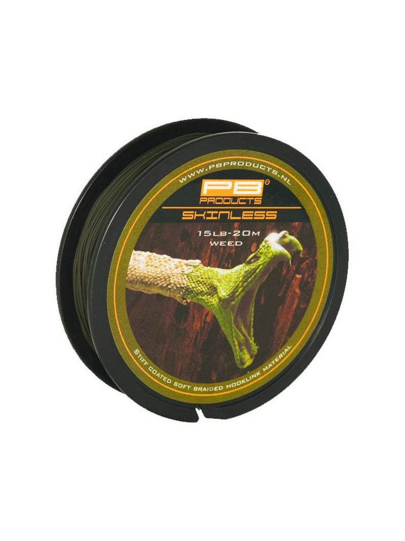 Поводковый материал в оболочке PB Products SKINLESS 20m, Цвет: Weed (Водоросли), Тест: 15.00 lb