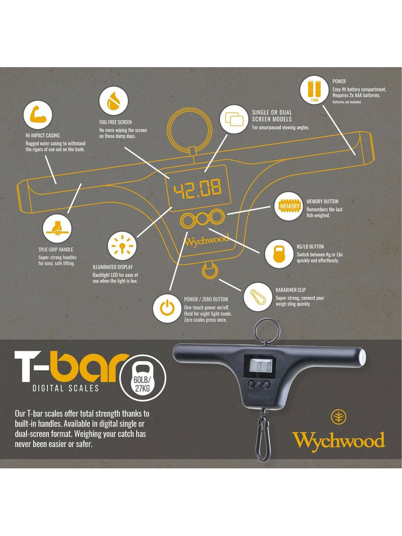 WYCHWOOD Весы электронные T-BAR SCALES DUAL SCREEN - 120lb, изображение 2 WYCHWOOD Весы электронные T-BAR SCALES DUAL SCREEN - 120lb, изображение 2