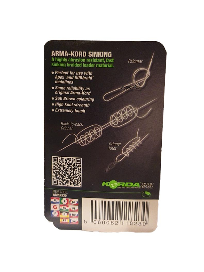 Плетеный лидер Korda Arma Kord Sinking, Тест: 50.00 lb, изображение 5 Плетеный лидер Korda Arma Kord Sinking, Тест: 50.00 lb, изображение 5