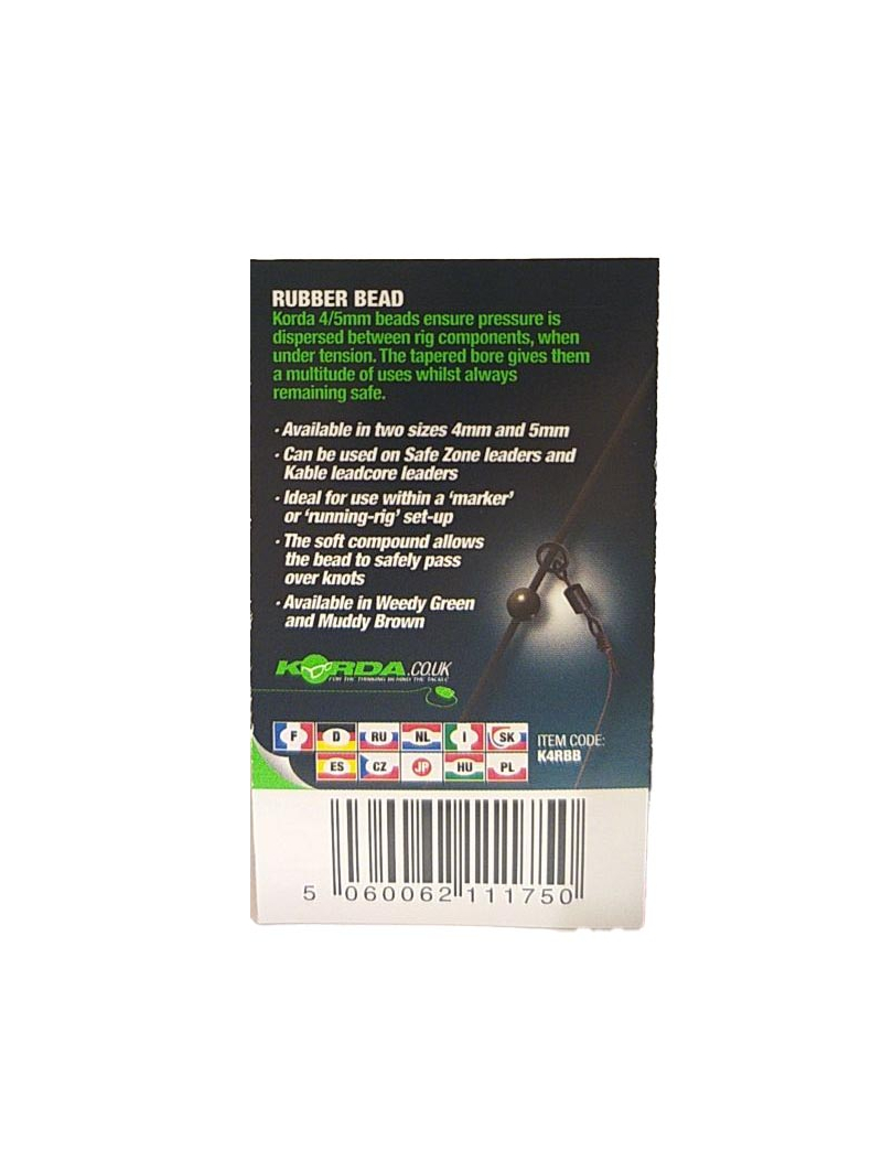 Бусина резиновая Korda Safe Zone Rubber Bead Brown 4мм K4RBB, изображение 2 Бусина резиновая Korda Safe Zone Rubber Bead Brown 4мм K4RBB, изображение 2