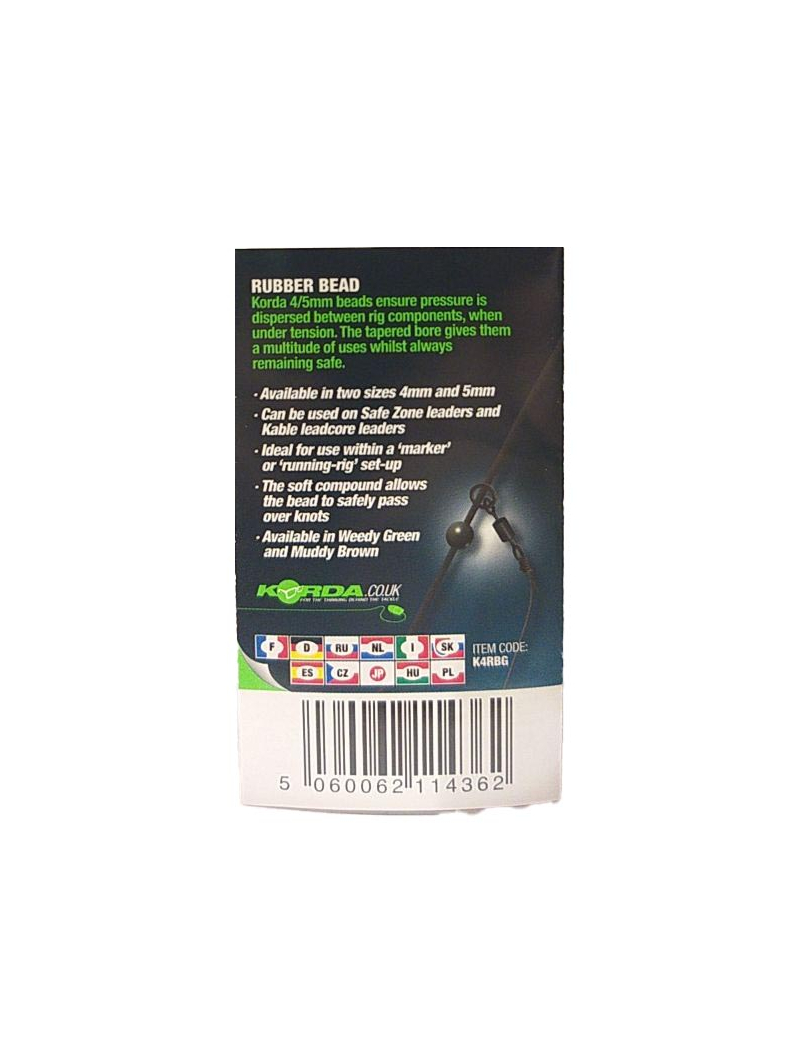 Бусина резиновая Korda Safe Zone Rubber Bead Green 4мм K4RBG, изображение 2 Бусина резиновая Korda Safe Zone Rubber Bead Green 4мм K4RBG, изображение 2