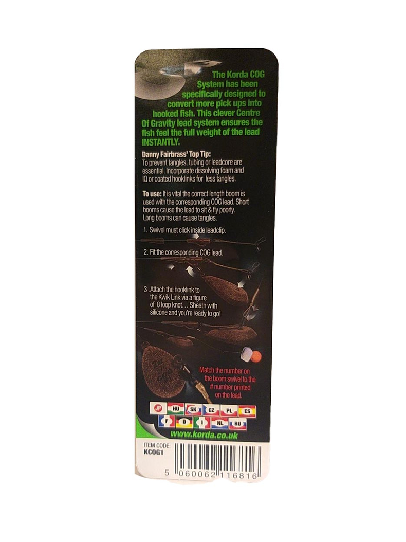 Набор для оснастки Korda COG Distance Lead, Вес: 2.0oz - 2.5oz / 56 г - 70 г, изображение 5 Набор для оснастки Korda COG Distance Lead, Вес: 2.0oz - 2.5oz / 56 г - 70 г, изображение 5