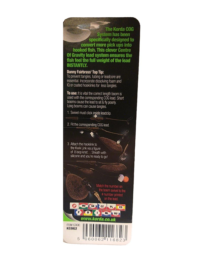 Набор для оснастки Korda COG Distance Lead, Вес: 2.0oz - 2.5oz / 56 г - 70 г, изображение 6 Набор для оснастки Korda COG Distance Lead, Вес: 2.0oz - 2.5oz / 56 г - 70 г, изображение 6