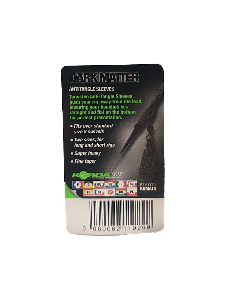 Конусный противозакручиватель Korda Dark Matter Tungsten Anti Tangle Sleeves, Размер: Short, изображение 6