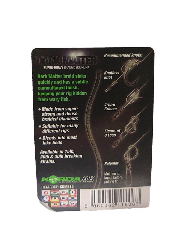 Поводковый материал Korda Dark Matter Braid, Тест: 20.00 lb, изображение 5