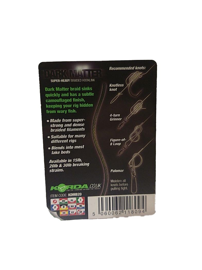 Поводковый материал Korda Dark Matter Braid, Тест: 20.00 lb, изображение 6