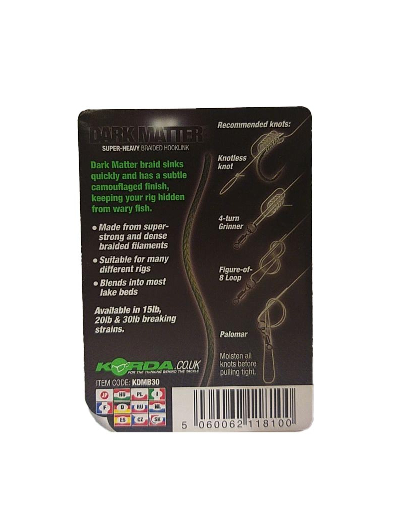 Поводковый материал Korda Dark Matter Braid, Тест: 20.00 lb, изображение 7