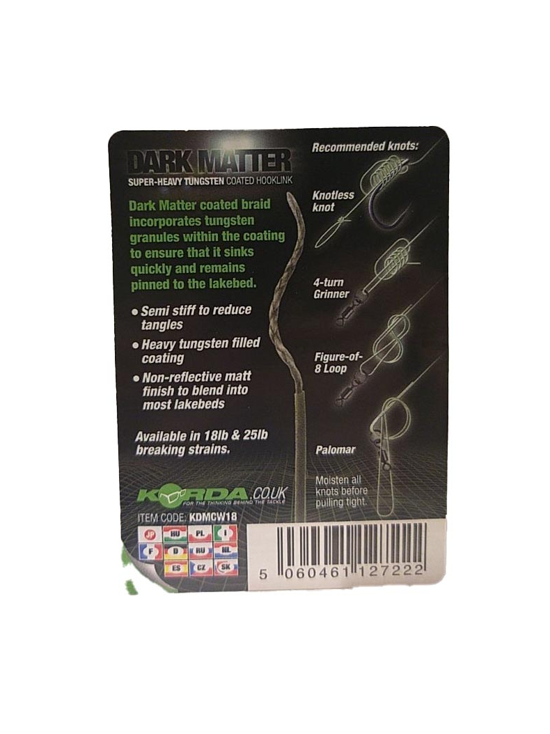 Поводковый материал Korda Dark Matter Tungsten Coated Braid, Цвет: Gravel Brown, Тест: 18.00 lb, изображение 10 Поводковый материал Korda Dark Matter Tungsten Coated Braid, Цвет: Gravel Brown, Тест: 18.00 lb, изображение 10