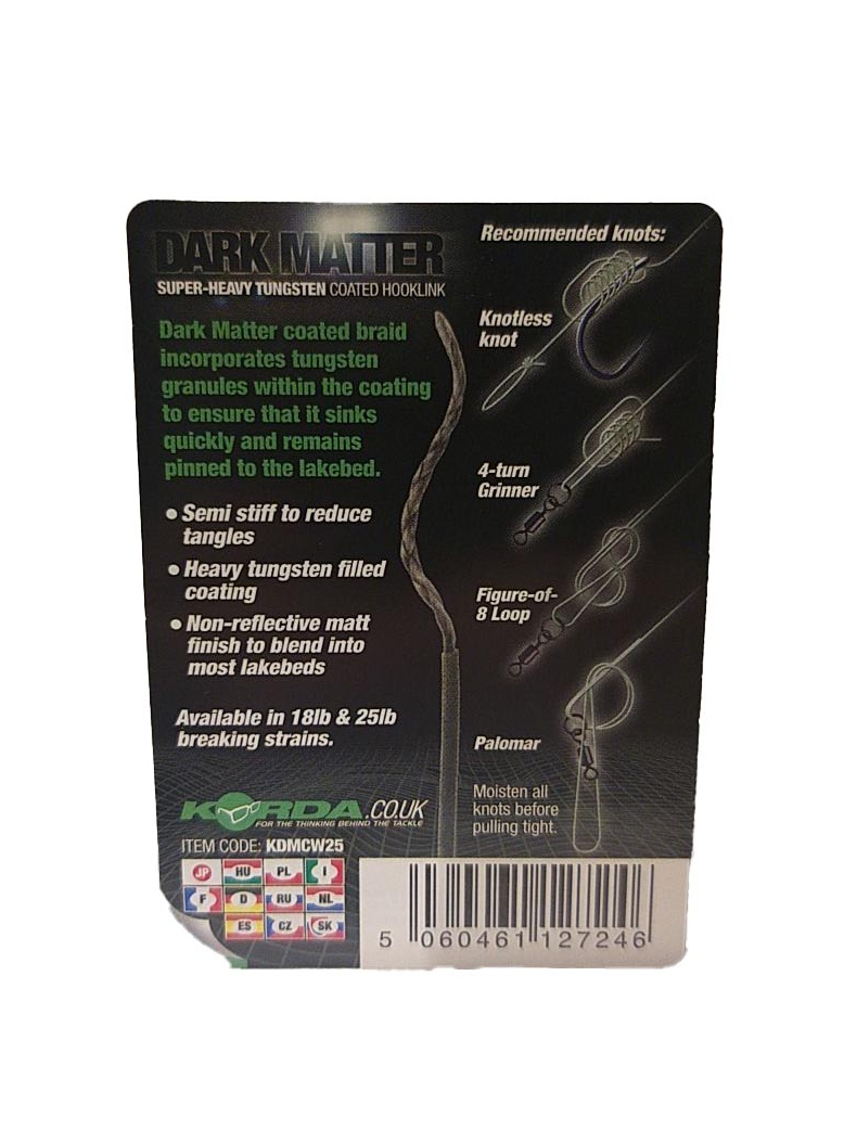 Поводковый материал Korda Dark Matter Tungsten Coated Braid, Цвет: Gravel Brown, Тест: 18.00 lb, изображение 11 Поводковый материал Korda Dark Matter Tungsten Coated Braid, Цвет: Gravel Brown, Тест: 18.00 lb, изображение 11