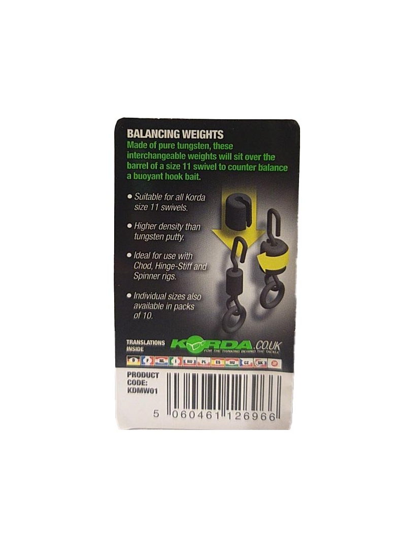 Утяжелители вертлюжков вольфрамовые KORDA Dark Matter Swivel Balancing Weights, Вес: 0.3 г, изображение 5 Утяжелители вертлюжков вольфрамовые KORDA Dark Matter Swivel Balancing Weights, Вес: 0.3 г, изображение 5