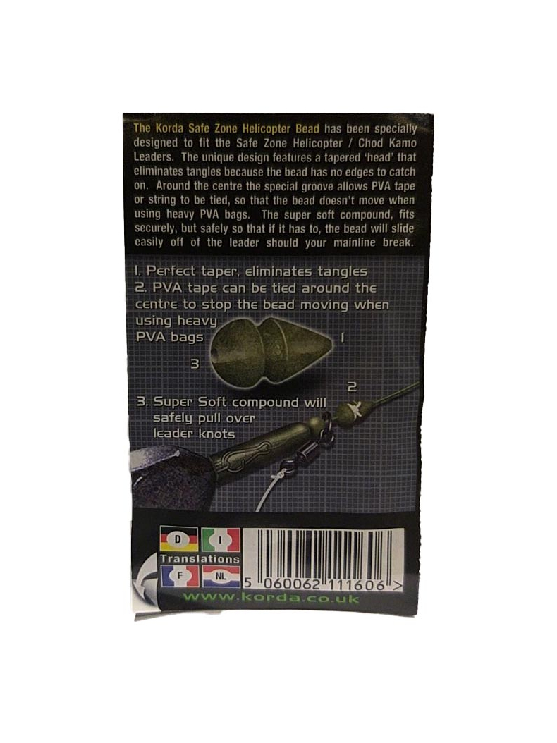 Бусина резиновая Korda Safe Zone Heli Bead Small ID Khaki KHBSK, изображение 2