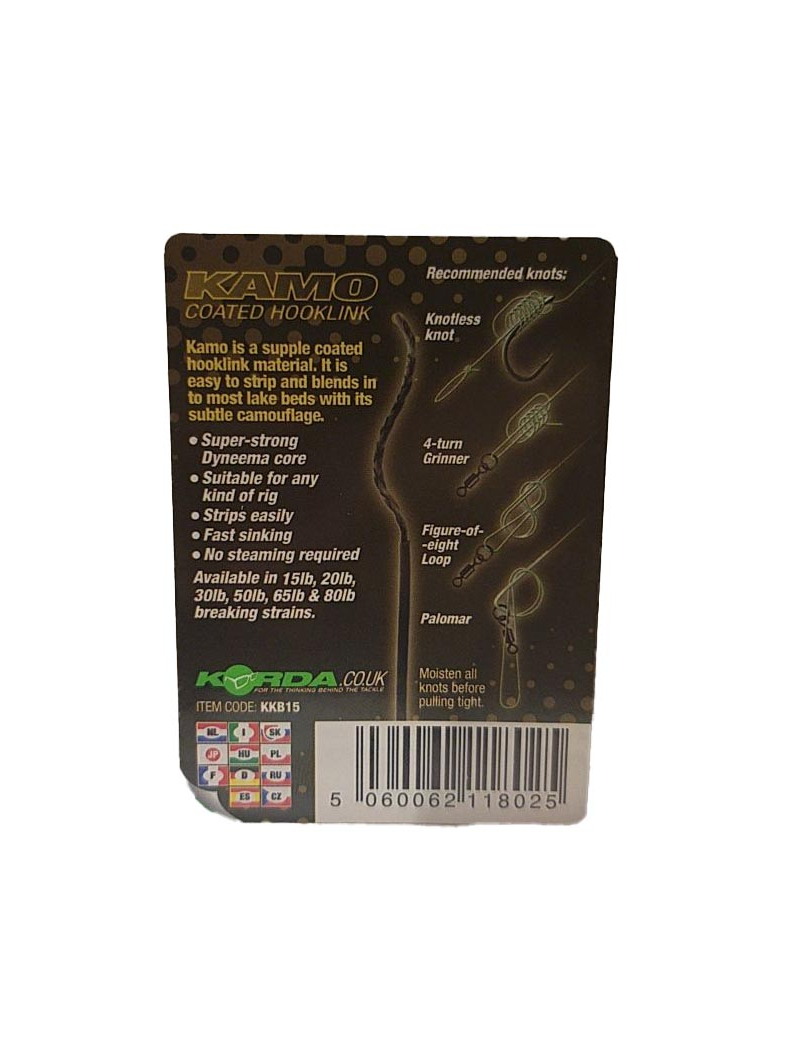 Поводковый материал Korda Kamo Coated Hooklink, Тест: 15.00 lb, изображение 6