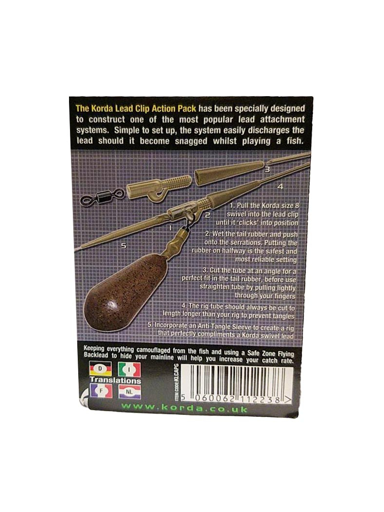 Клипса на трубке Korda Lead Clip Action Pack, Цвет: Weed (Водоросли), изображение 7 Клипса на трубке Korda Lead Clip Action Pack, Цвет: Weed (Водоросли), изображение 7