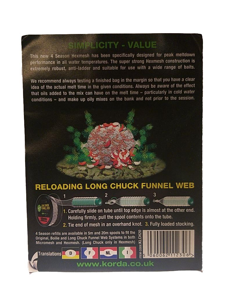 Сетка Korda PVA Long Chuck Funnel Web 14 мм, Длина: 20 м, изображение 2