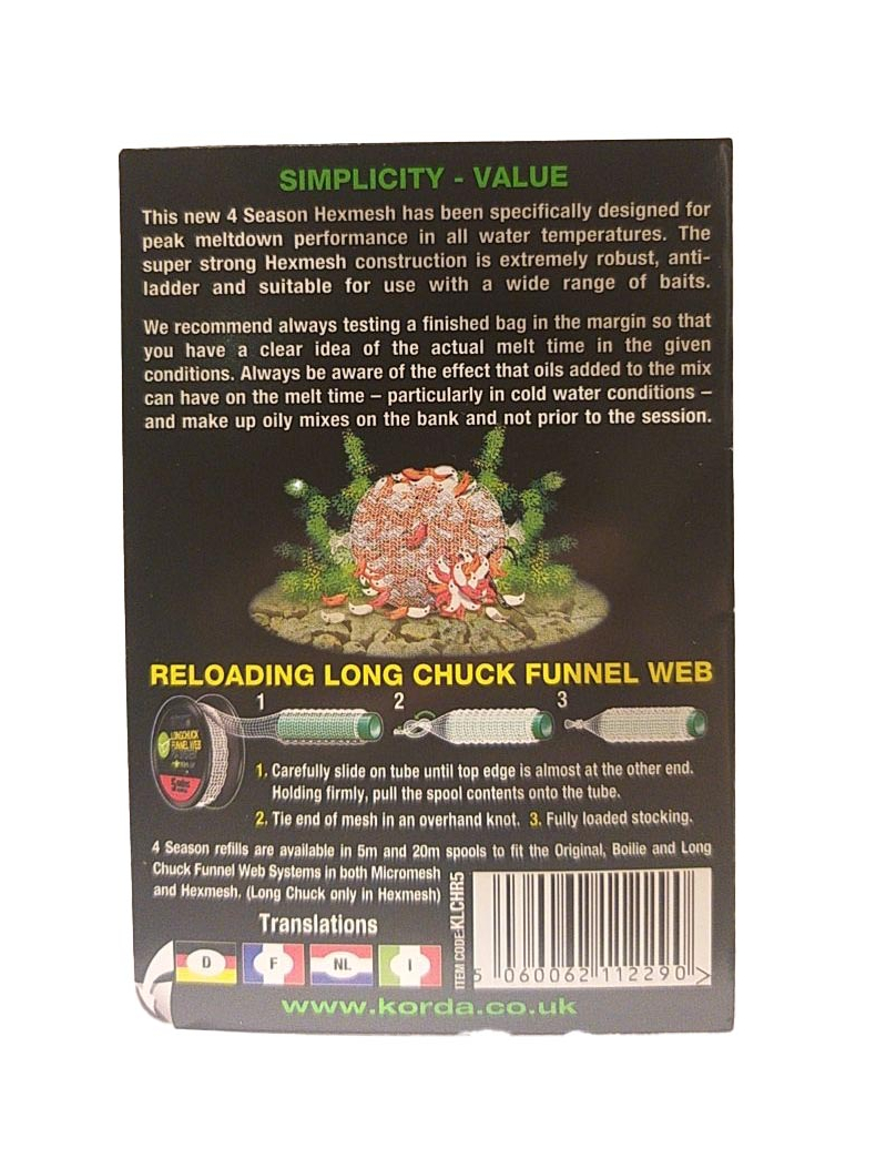 Сетка Korda PVA Long Chuck Funnel Web 14 мм, Длина: 20 м, изображение 3