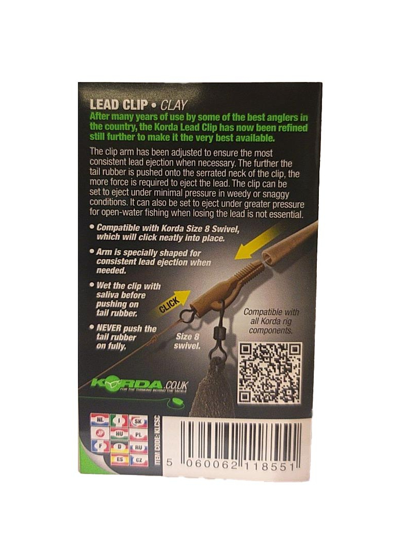 Безопасная клипса Korda Lead Clip, Цвет: Clay (Глина), изображение 7 Безопасная клипса Korda Lead Clip, Цвет: Clay (Глина), изображение 7