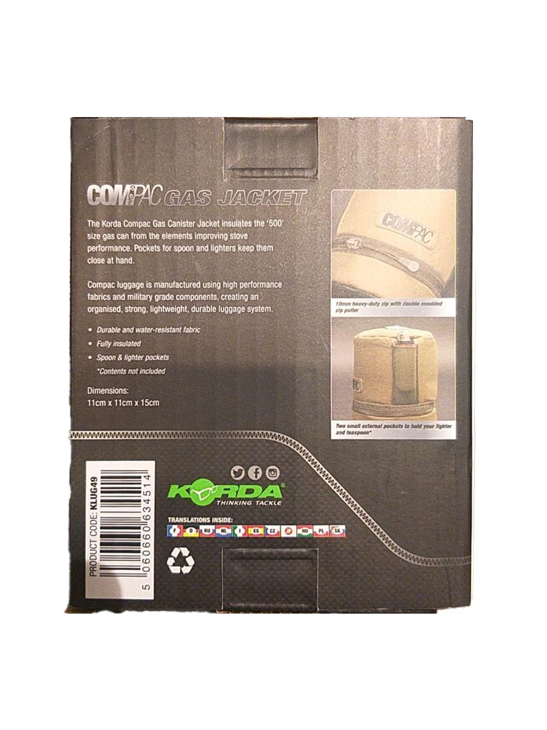 Чехол для газового баллона Korda Compac Gas Jacket, изображение 4 Чехол для газового баллона Korda Compac Gas Jacket, изображение 4