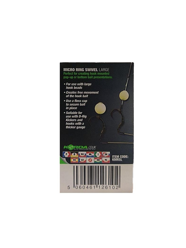 Микровертлюг с кольцом Korda Micro Rig Ring Swivel, Размер: Большой (Large), изображение 3 Микровертлюг с кольцом Korda Micro Rig Ring Swivel, Размер: Большой (Large), изображение 3