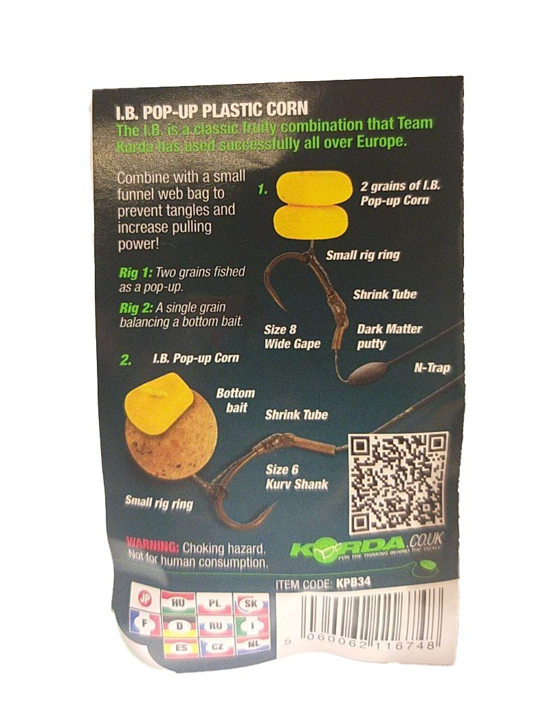 Korda Pop-Up Corn I.B. Yellow (фрукты) желтая плавающая имитационная приманка, изображение 4