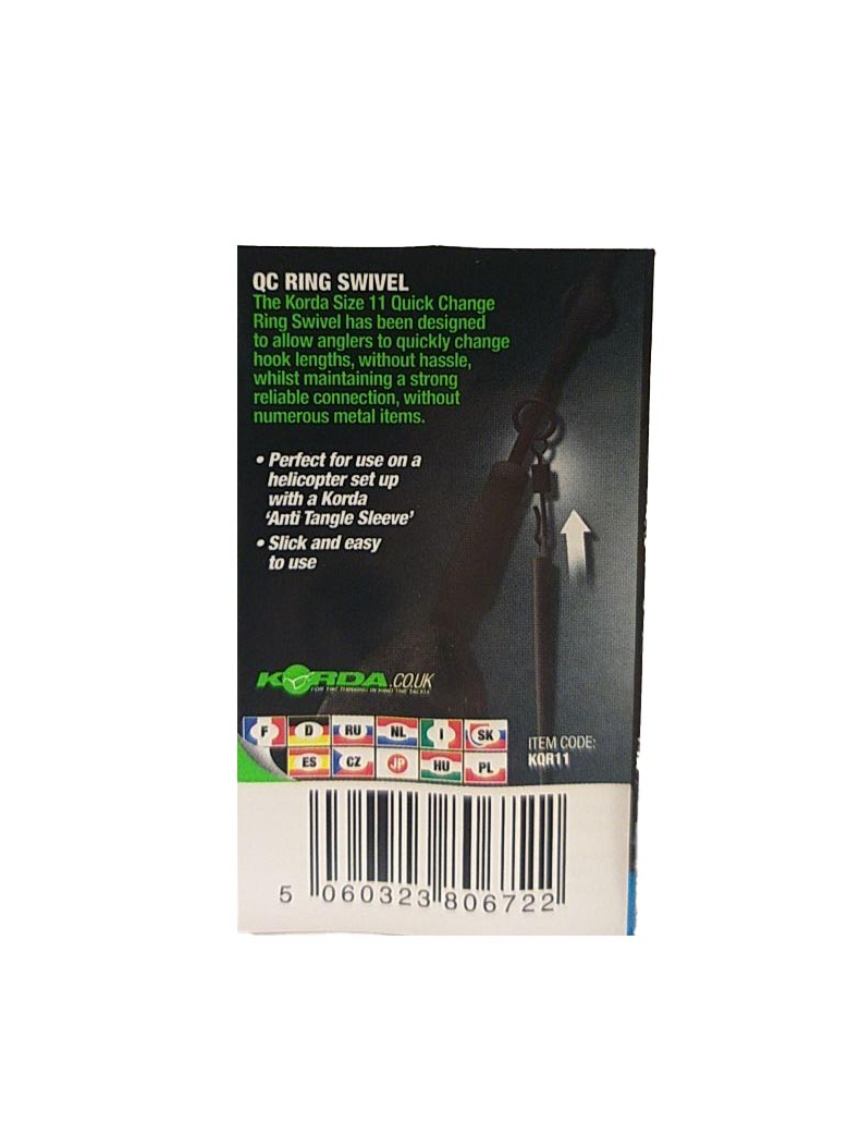 Вертлюг Korda Kwik Change Swivel with Ring, Размер: 11, изображение 5 Вертлюг Korda Kwik Change Swivel with Ring, Размер: 11, изображение 5