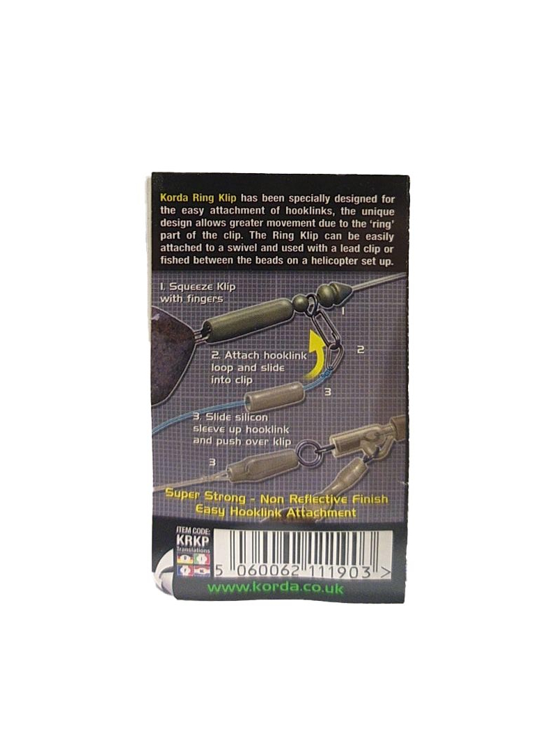 Застежка для поводков с кольцом Korda Ring Klip, изображение 4 Застежка для поводков с кольцом Korda Ring Klip, изображение 4