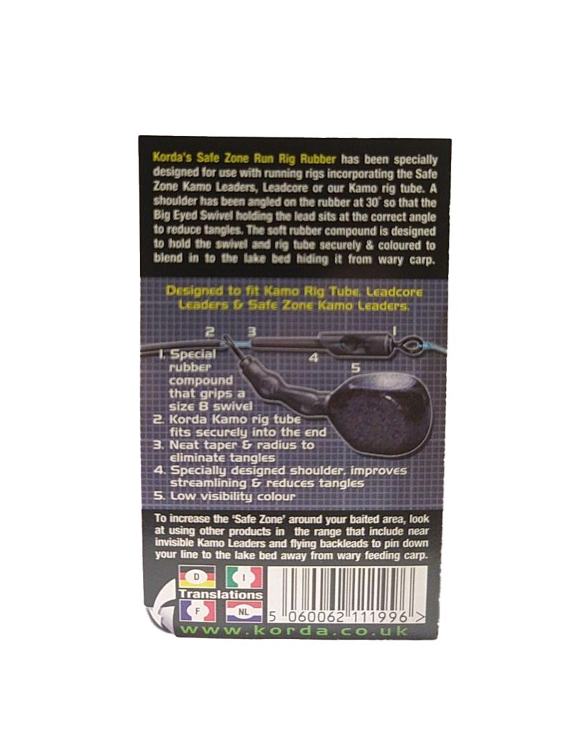 Клипса для скользящей оснастки Korda Run Rig Rubbers, Цвет: Weed (Водоросли), изображение 5
