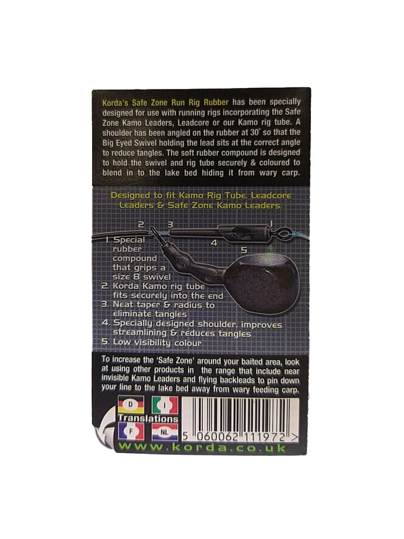 Клипса для скользящей оснастки Korda Run Rig Rubbers, Цвет: Weed (Водоросли), изображение 6