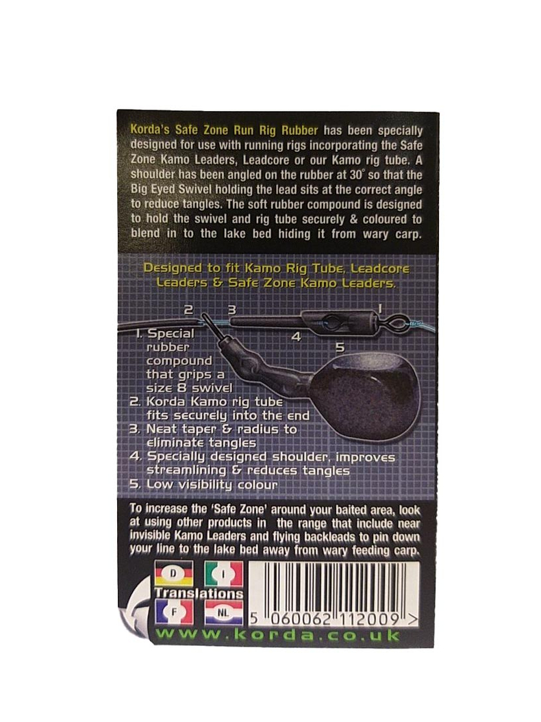 Клипса для скользящей оснастки Korda Run Rig Rubbers, Цвет: Weed (Водоросли), изображение 7