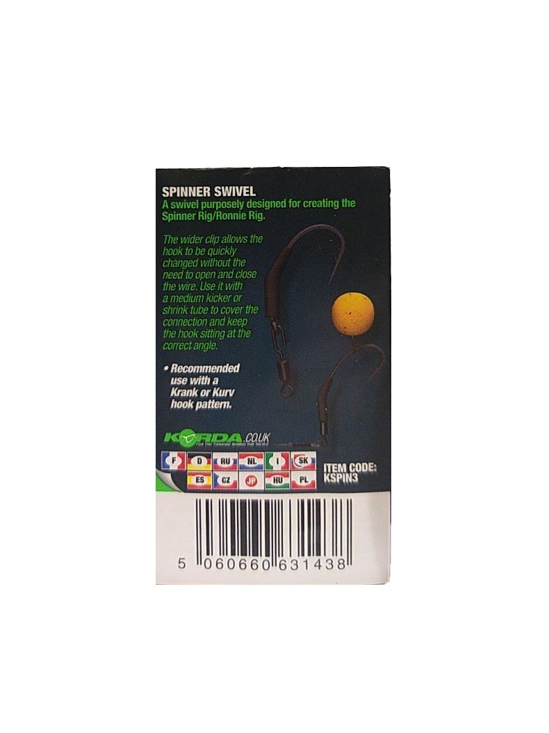 Вертлюг Korda Spinner Swivel, изображение 5 Вертлюг Korda Spinner Swivel, изображение 5