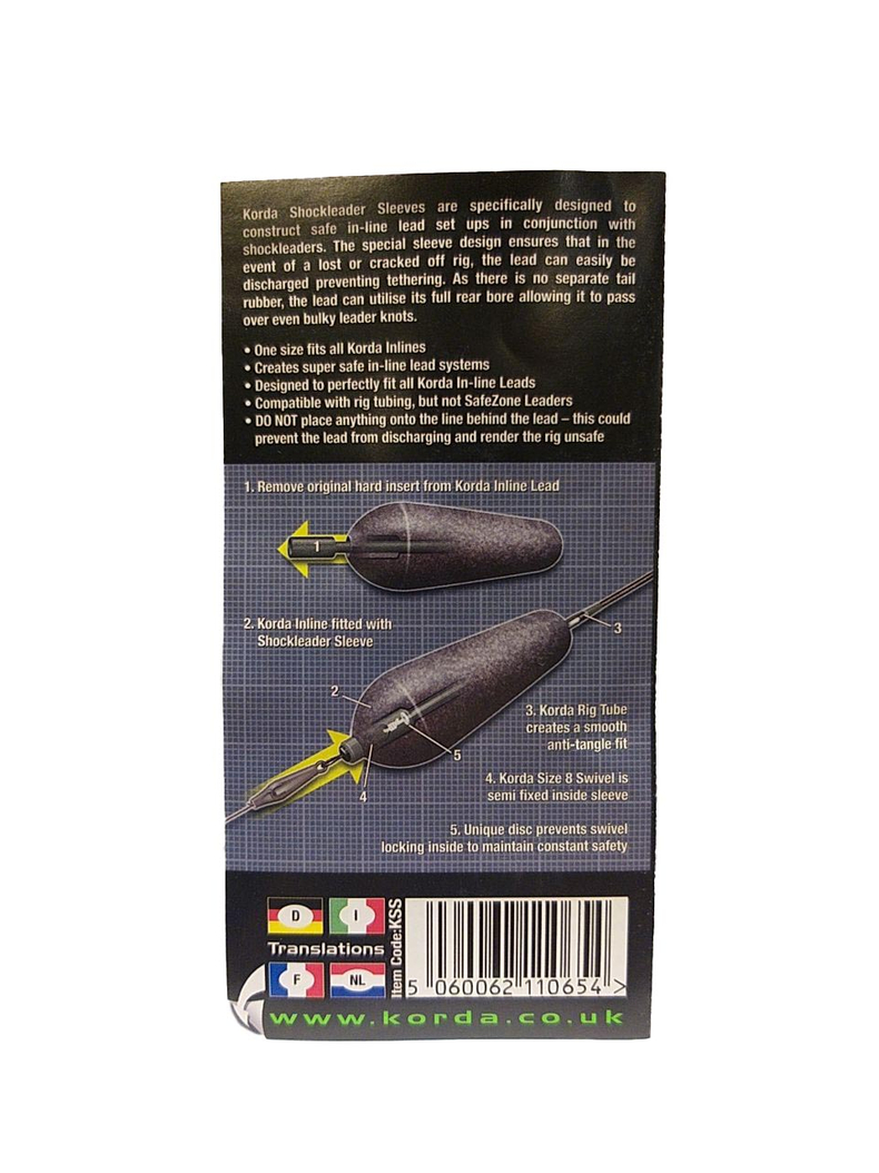 Вставки для In-Line грузов Korda Shockleader Sleeves, изображение 3 Вставки для In-Line грузов Korda Shockleader Sleeves, изображение 3