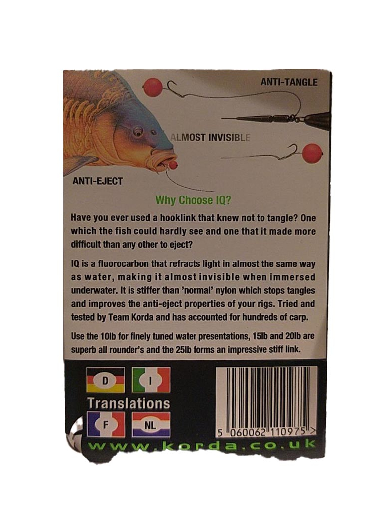 Поводковый материал Korda IQ Fluoracarbon (флюрокарбон), Тест: 10.00 lb, изображение 8