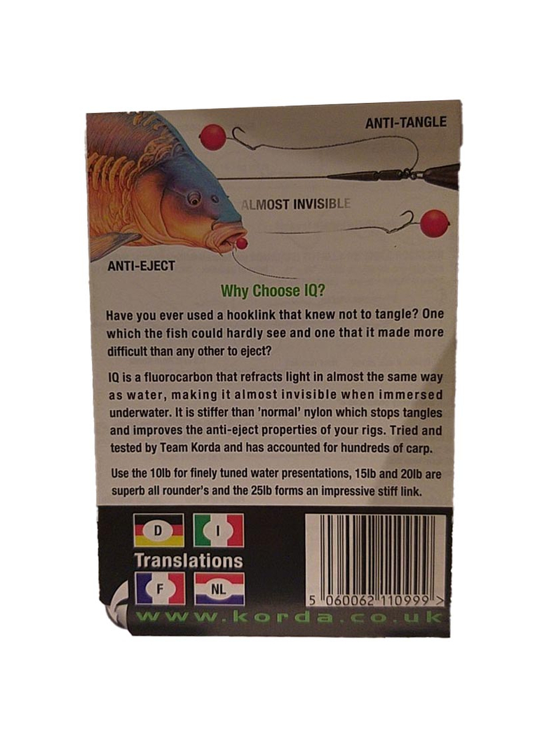 Поводковый материал Korda IQ Fluoracarbon (флюрокарбон), Тест: 10.00 lb, изображение 9