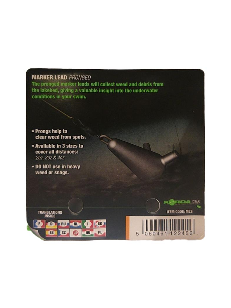 Набор маркерных грузил Korda Pronged Marker Leads в блистере, Вес грузил в наборе: 2oz + 3oz (57g + 85g), изображение 6
