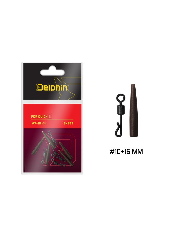 Вертлюг с застежкой + конус для поводка DELPHIN FDR Quick, Размер: Large 