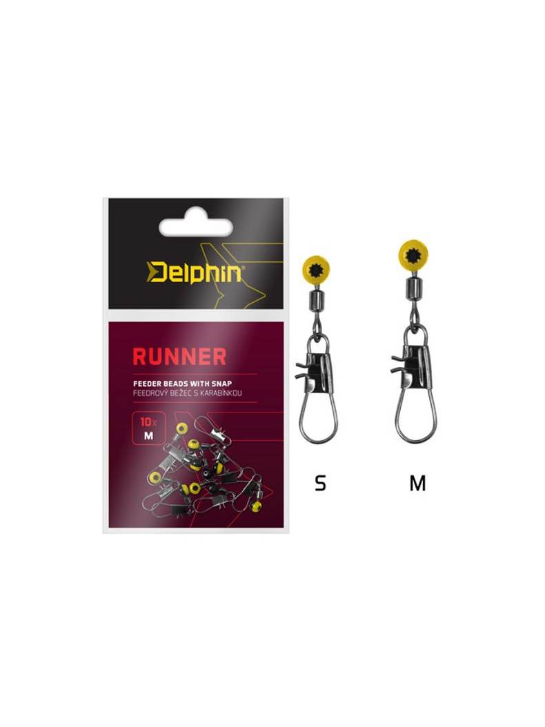 Бусина скользящая с вертлюгом и карабином DELPHIN RUNNER Feeder Runner with Snap, Размер: S Бусина скользящая с вертлюгом и карабином DELPHIN RUNNER Feeder Runner with Snap, Размер: S