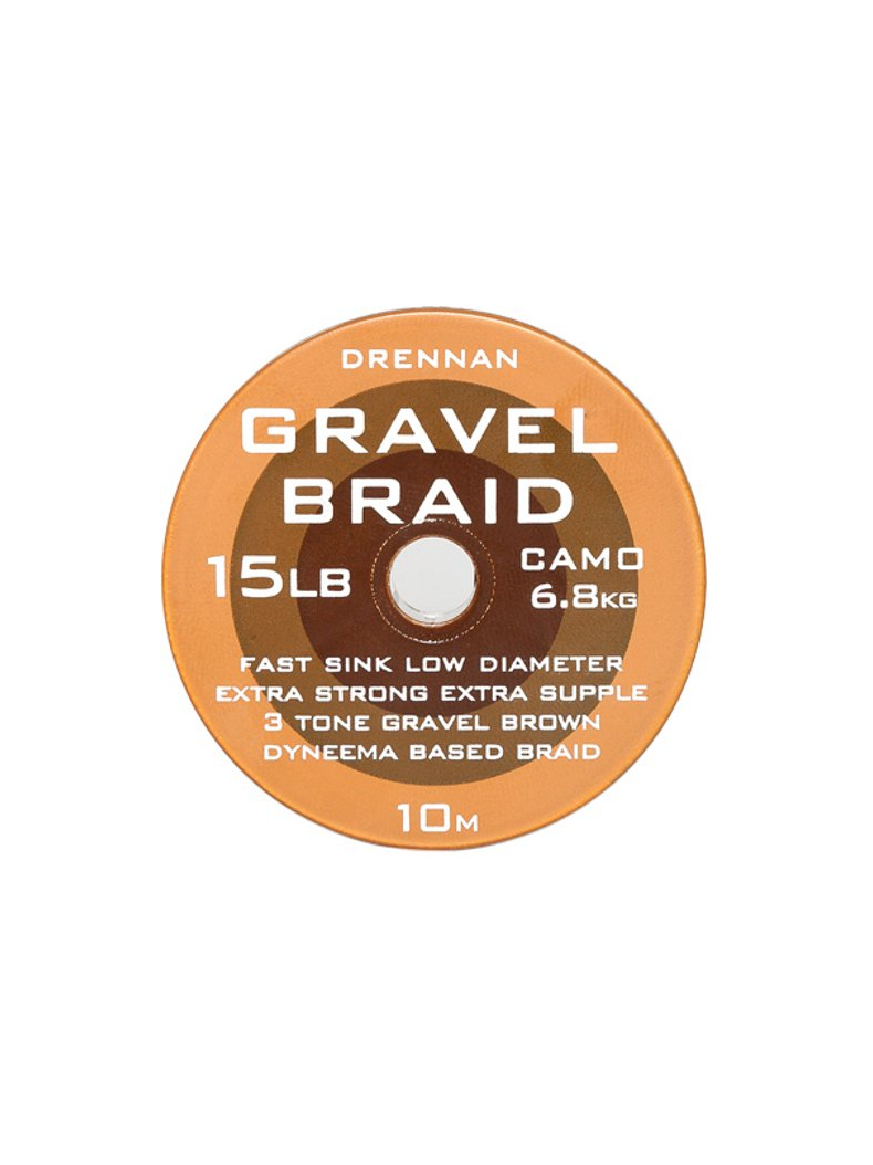 Поводковый материал DRENNAN GRAVEL Braid Hooklink 10m, Тест: 15.00 lb