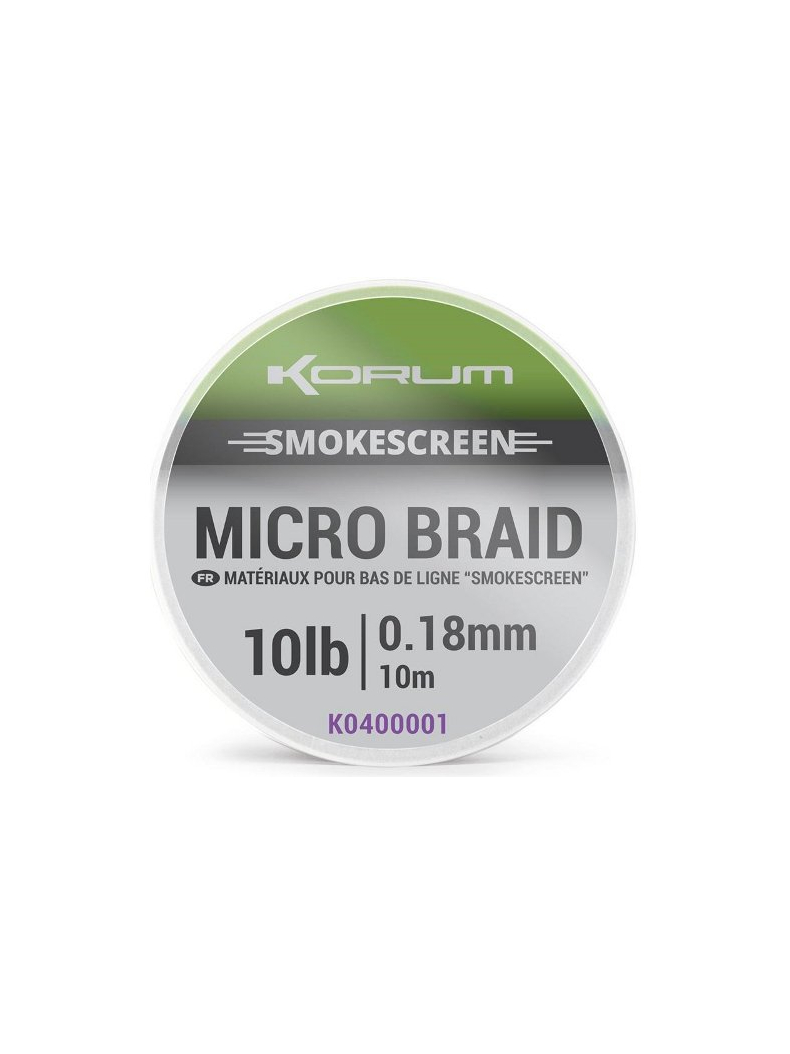 KORUM Поводковый материал SMOKESCREEN MICRO BRAID / 10m / 0.18mm / 10lb (4,5kg) KORUM Поводковый материал SMOKESCREEN MICRO BRAID / 10m / 0.18mm / 10lb (4,5kg)