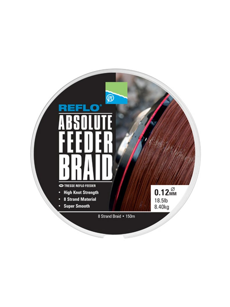 Шнур плетеный PRESTON Reflo Absolute Feeder Braid, Диаметр: 0,12 мм
